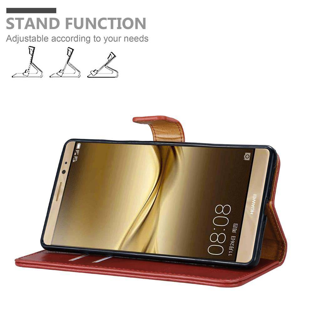 Cadorabo Hülle für Huawei MATE 8 Schutzhülle in Rot Handyhülle Book Tasche Case Etui Luxury