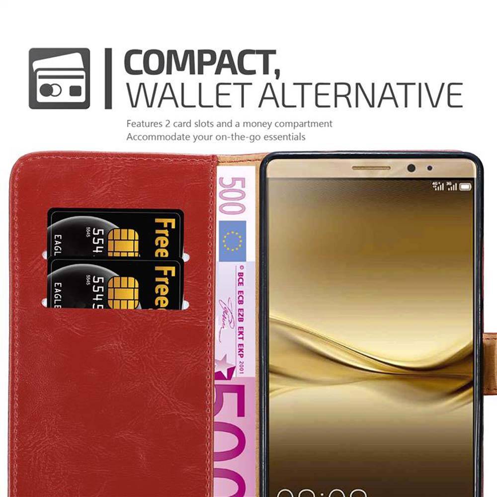 Cadorabo Hülle für Huawei MATE 8 Schutzhülle in Rot Handyhülle Book Tasche Case Etui Luxury