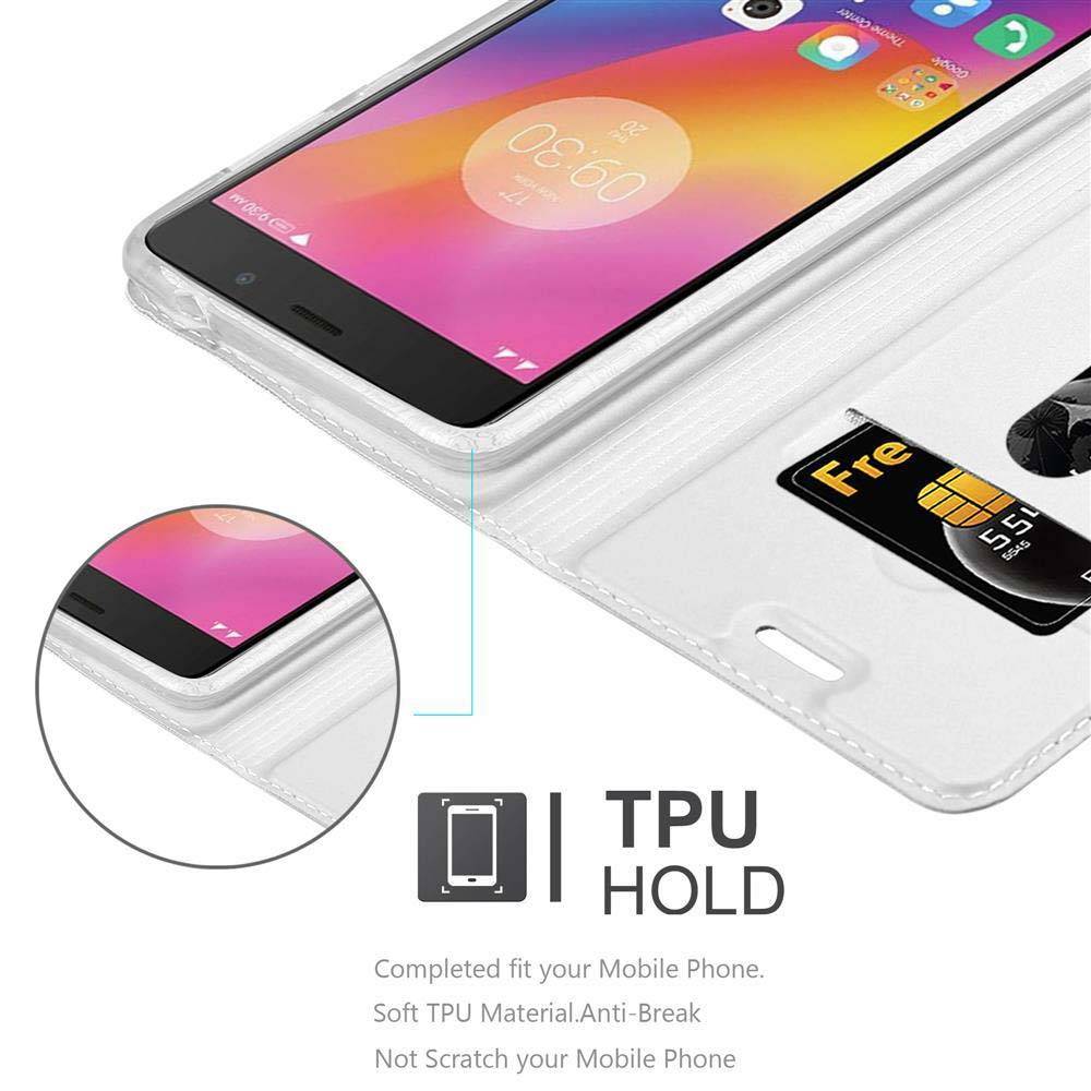 Cadorabo Handyhülle für Lenovo P2 Schutz Hülle in Silber Cover Etui Book Case Booklet