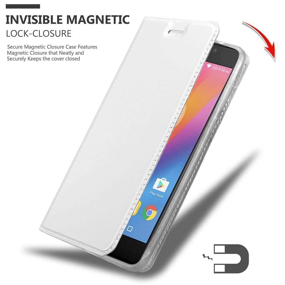 Cadorabo Handyhülle für Lenovo P2 Schutz Hülle in Silber Cover Etui Book Case Booklet