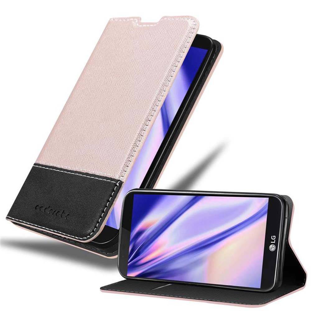 Cadorabo Hülle für LG K10 2016 Schutzhülle in Rosa SHandyhülle Book Case Etui Kunstleder