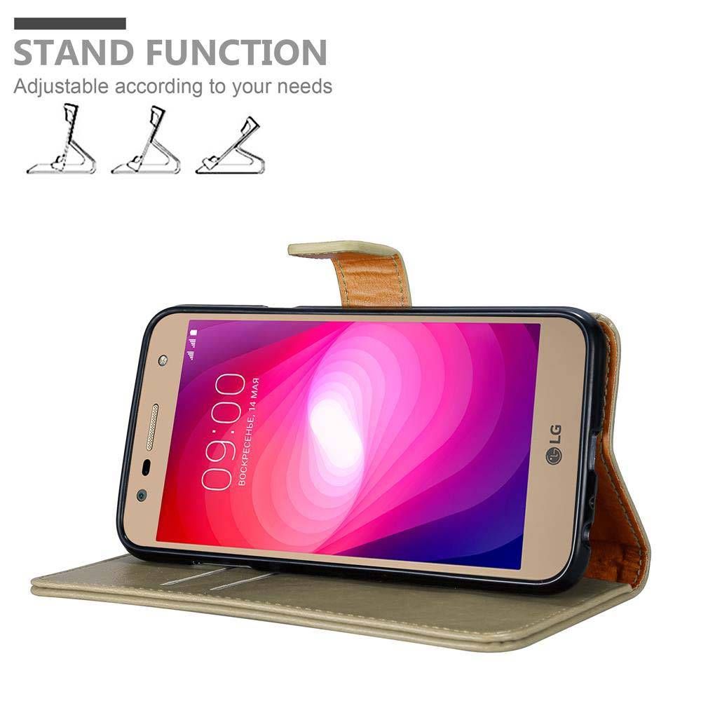 Cadorabo Hülle für LG X POWER 2 Schutzhülle in Braun Handyhülle Book Tasche Case Etui Luxury