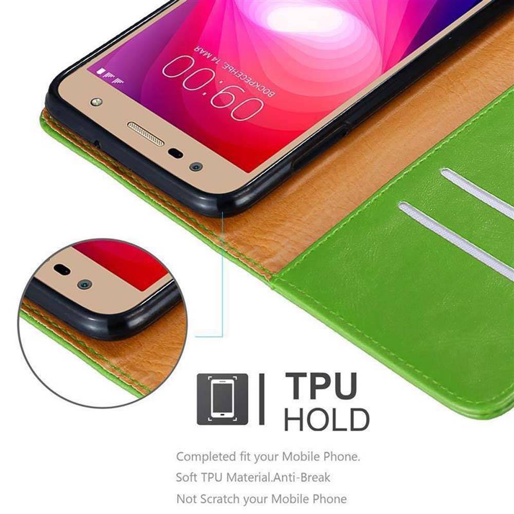 Cadorabo Hülle für LG X POWER 2 Schutzhülle in Grün Handyhülle Book Tasche Case Etui Luxury