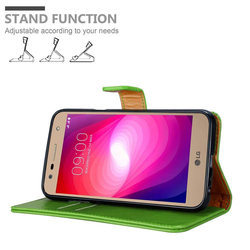 Cadorabo Hülle für LG X POWER 2 Schutzhülle in Grün Handyhülle Book Tasche Case Etui Luxury