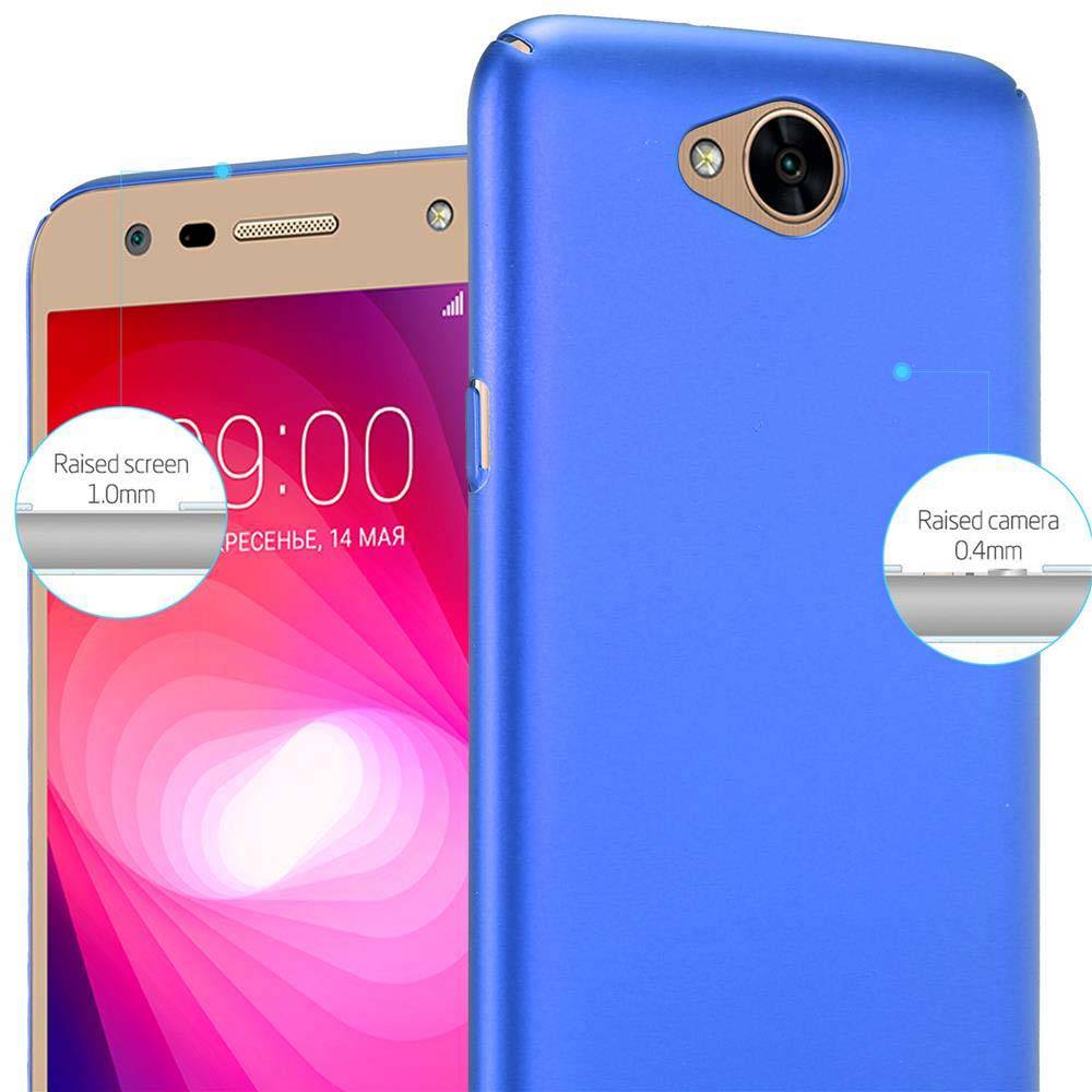 Cadorabo Hülle für LG X POWER 2 Schutzhülle in Blau Hard Case Handy Hülle Etui