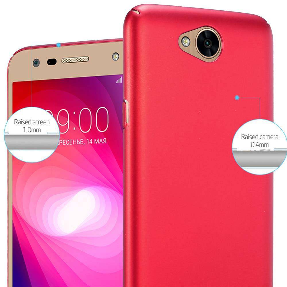 Cadorabo Hülle für LG X POWER 2 Schutzhülle in Rot Hard Case Handy Hülle Etui