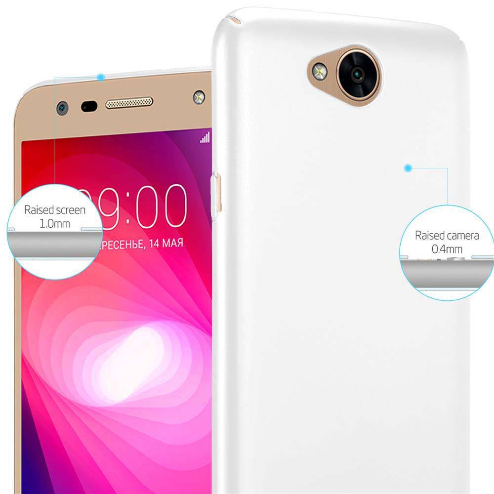 Cadorabo Hülle für LG X POWER 2 Schutzhülle in Silber Hard Case Handy Hülle Etui