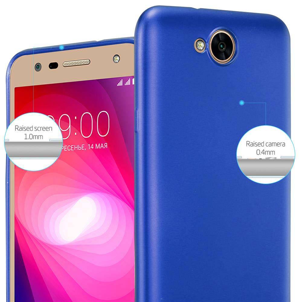Cadorabo Schutzhülle für LG X POWER 2 Hülle in Blau Handyhülle TPU Silikon Etui Cover Case