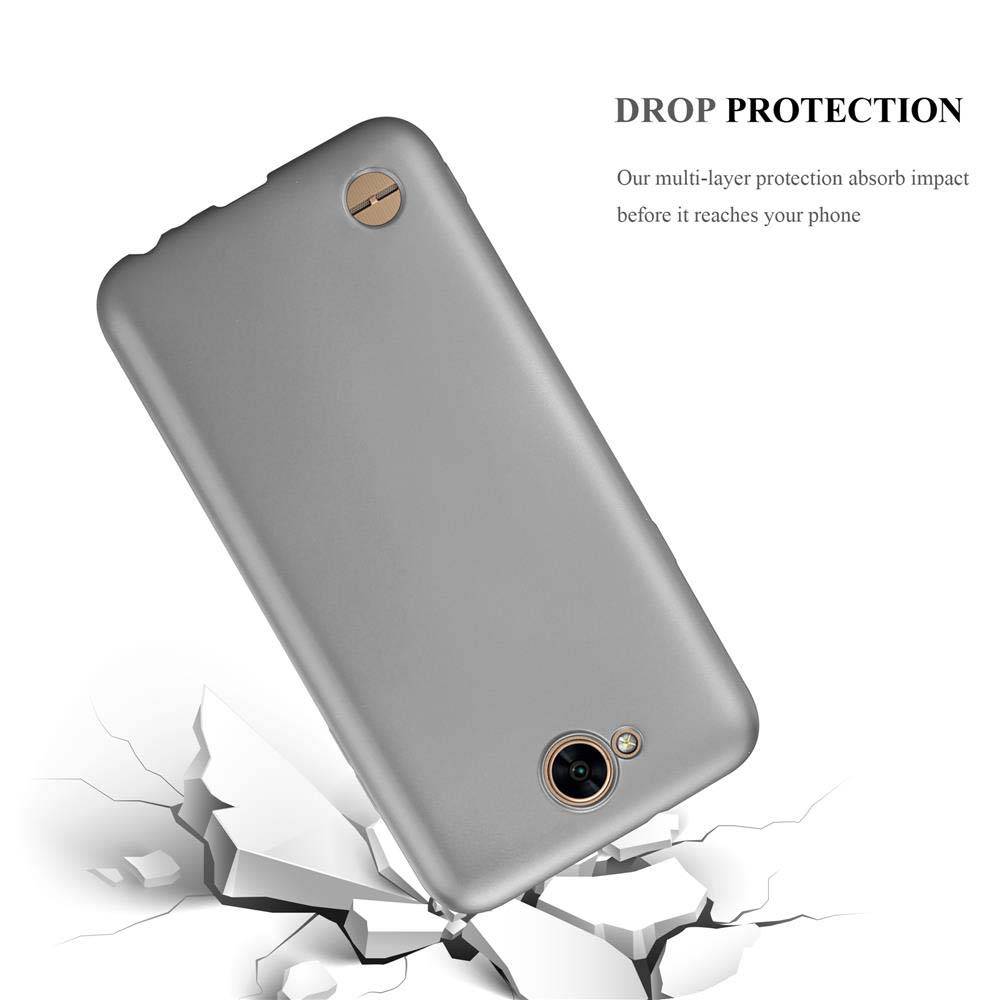 Cadorabo Schutzhülle für LG X POWER 2 Hülle in Grau Handyhülle TPU Silikon Etui Cover Case