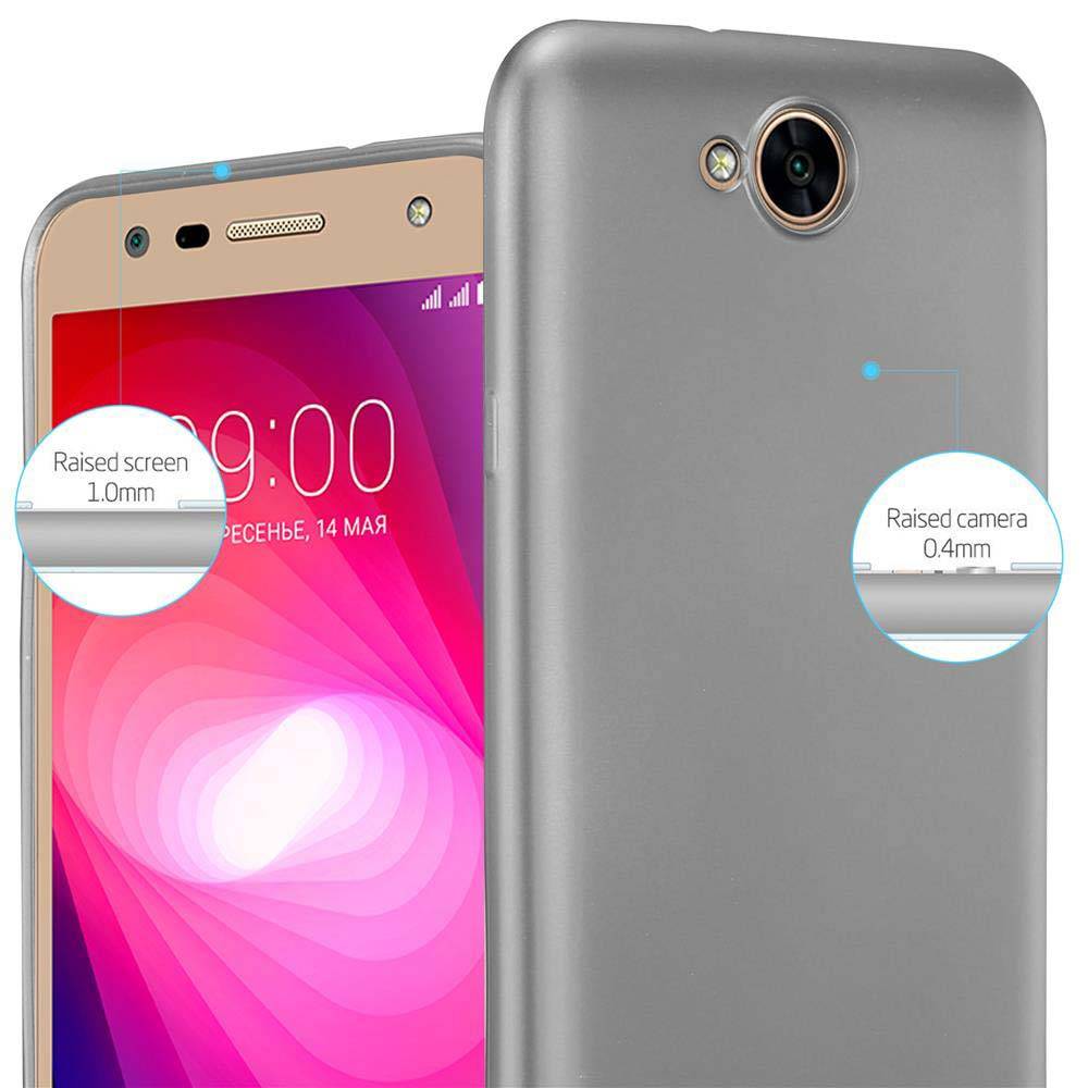 Cadorabo Schutzhülle für LG X POWER 2 Hülle in Grau Handyhülle TPU Silikon Etui Cover Case