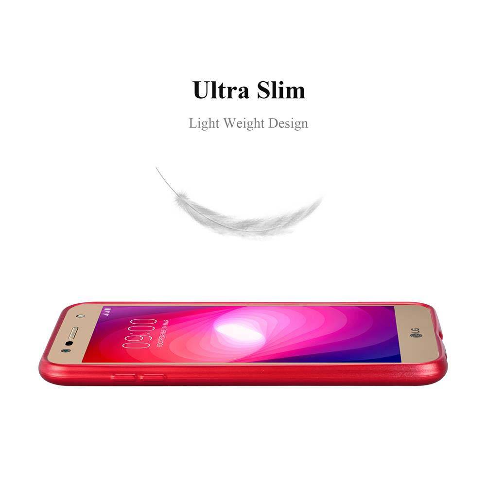 Cadorabo Schutzhülle für LG X POWER 2 Hülle in Rot Handyhülle TPU Silikon Etui Cover Case