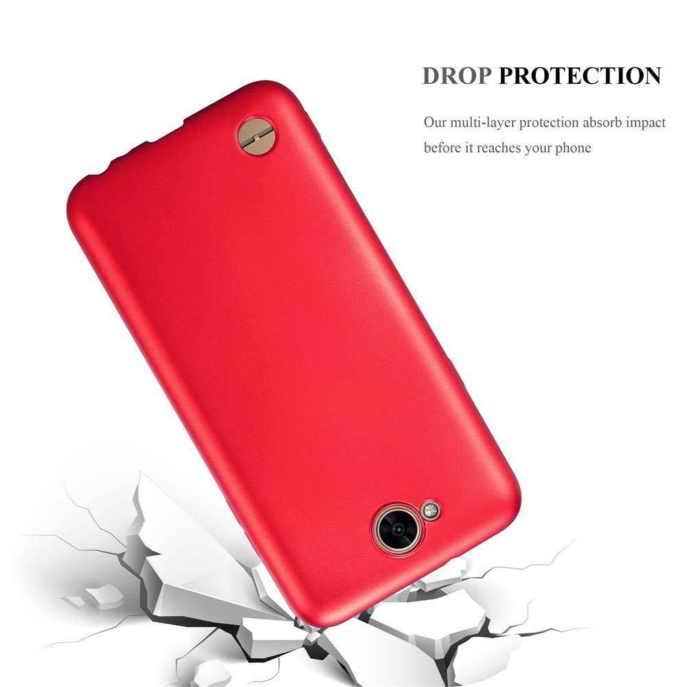 Cadorabo Schutzhülle für LG X POWER 2 Hülle in Rot Handyhülle TPU Silikon Etui Cover Case