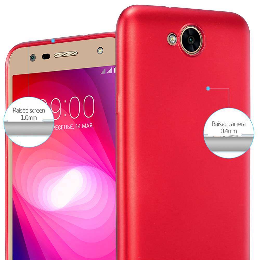 Cadorabo Schutzhülle für LG X POWER 2 Hülle in Rot Handyhülle TPU Silikon Etui Cover Case