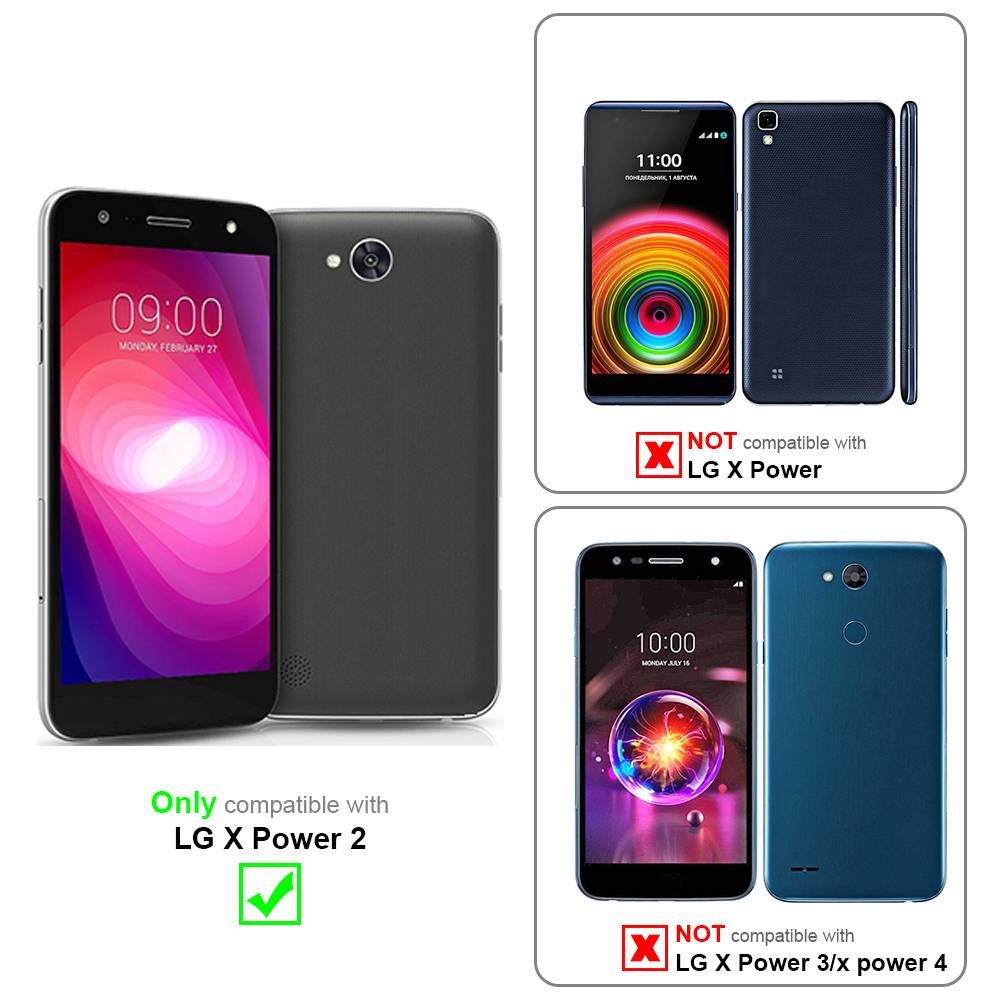 Cadorabo Schutzhülle für LG X POWER 2 Hülle in Rot Handyhülle TPU Silikon Etui Cover Case
