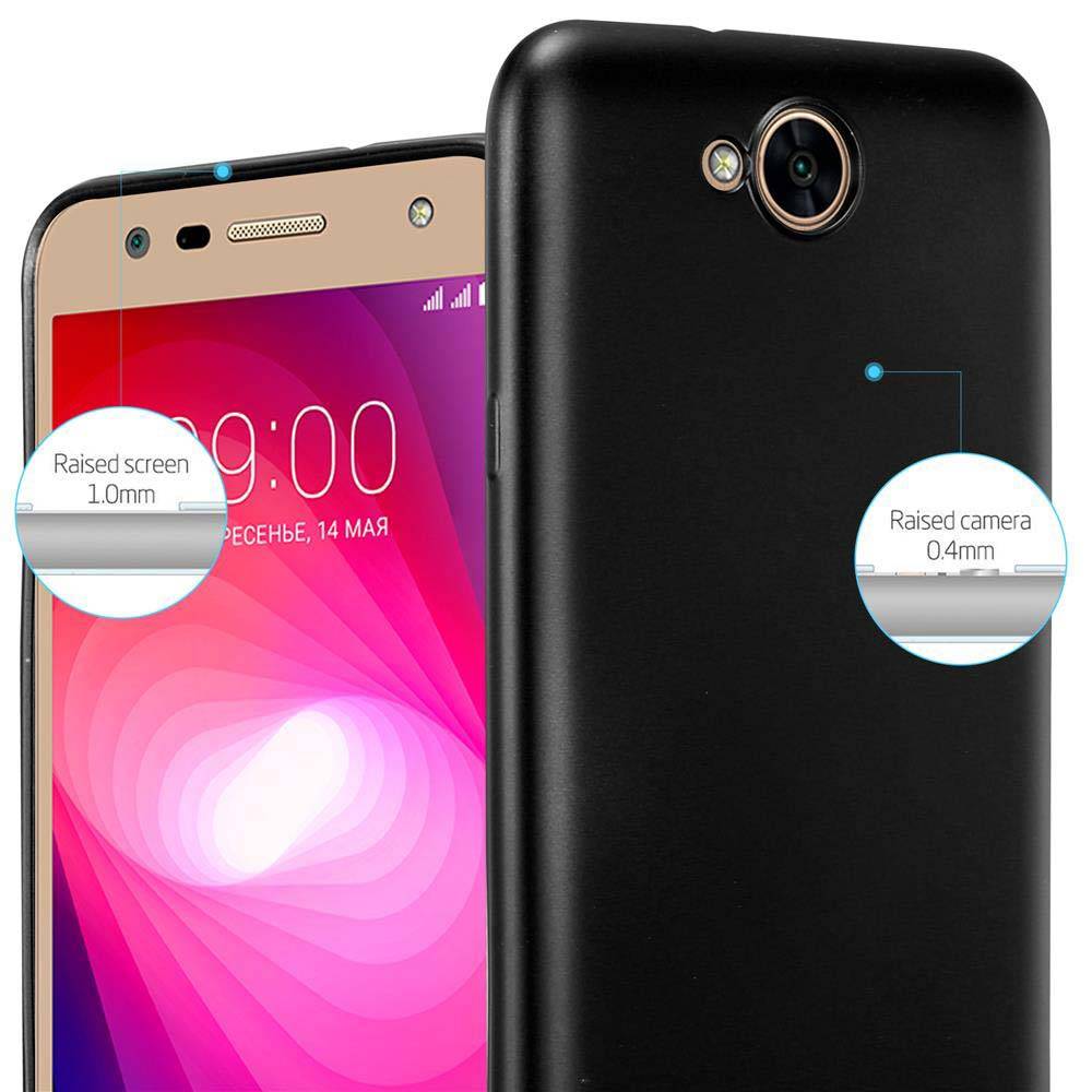 Cadorabo Schutzhülle für LG X POWER 2 Hülle in Schwarz Handyhülle TPU Silikon Etui Cover Case