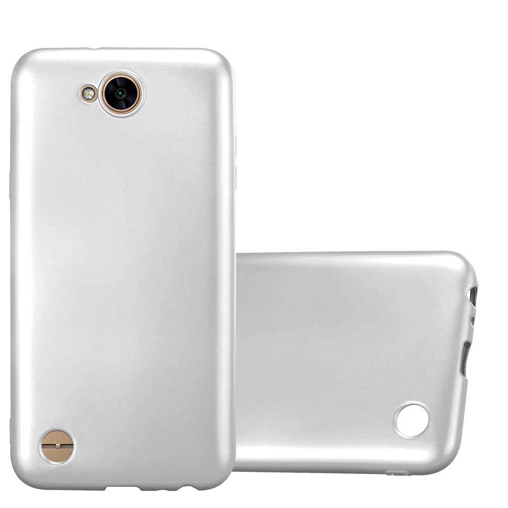 Cadorabo Schutzhülle für LG X POWER 2 Hülle in Silber Handyhülle TPU Silikon Etui Cover Case