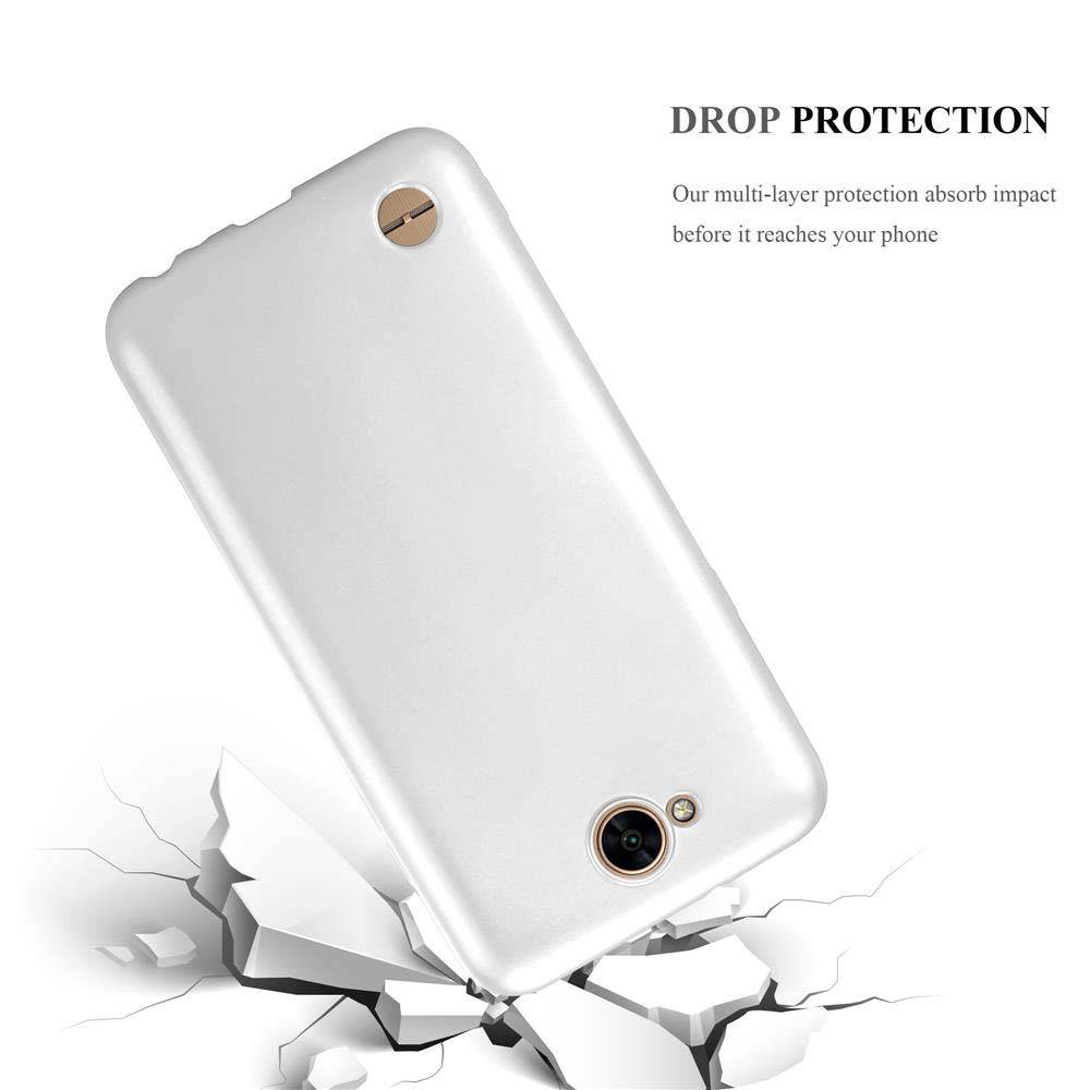 Cadorabo Schutzhülle für LG X POWER 2 Hülle in Silber Handyhülle TPU Silikon Etui Cover Case