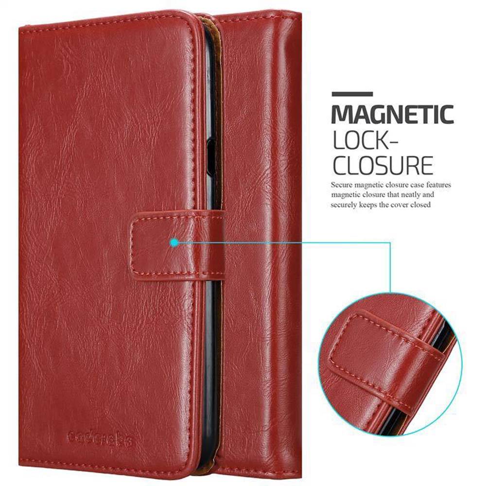 Cadorabo Hülle für LG X POWER 2 Schutzhülle in Rot Handyhülle Book Tasche Case Etui Luxury