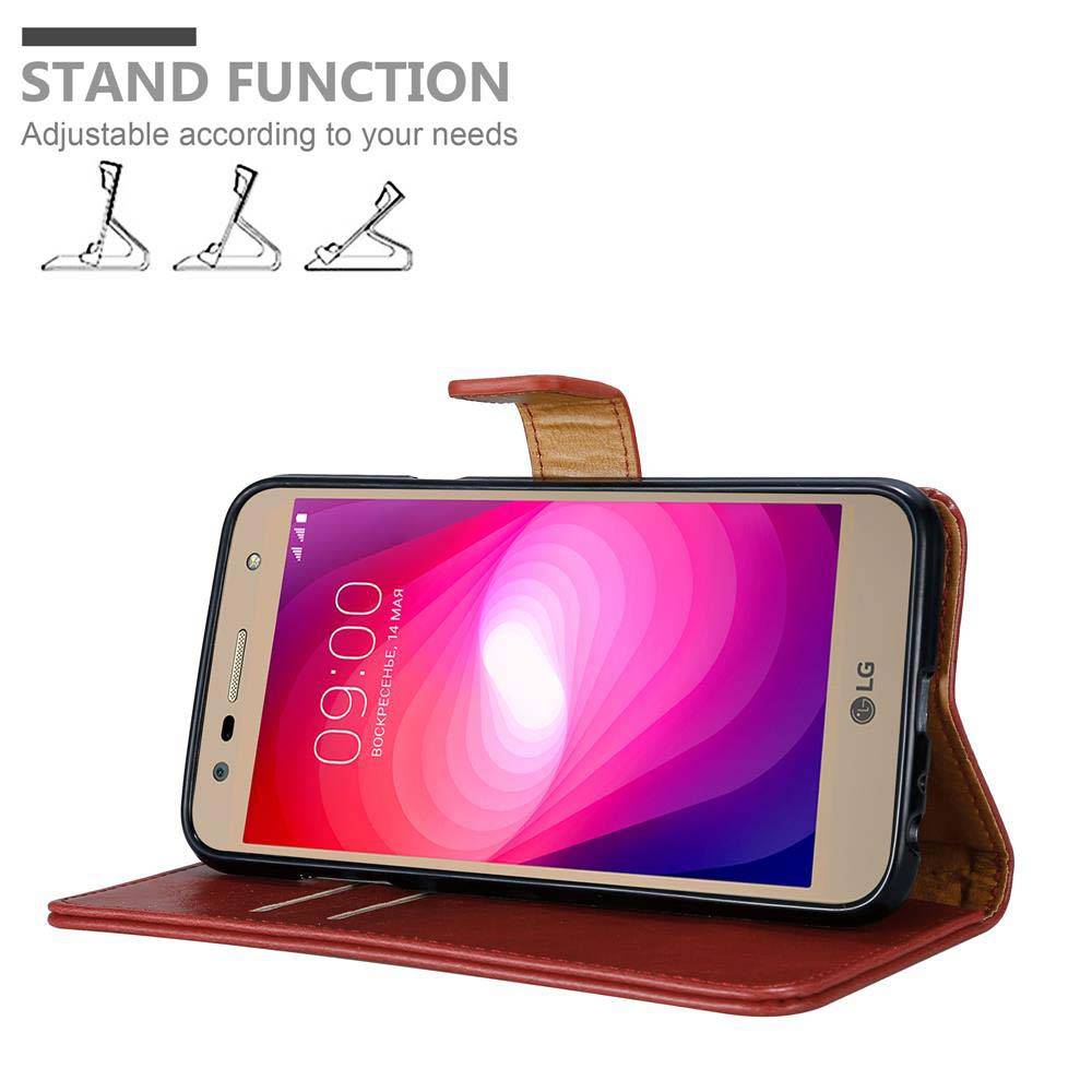 Cadorabo Hülle für LG X POWER 2 Schutzhülle in Rot Handyhülle Book Tasche Case Etui Luxury
