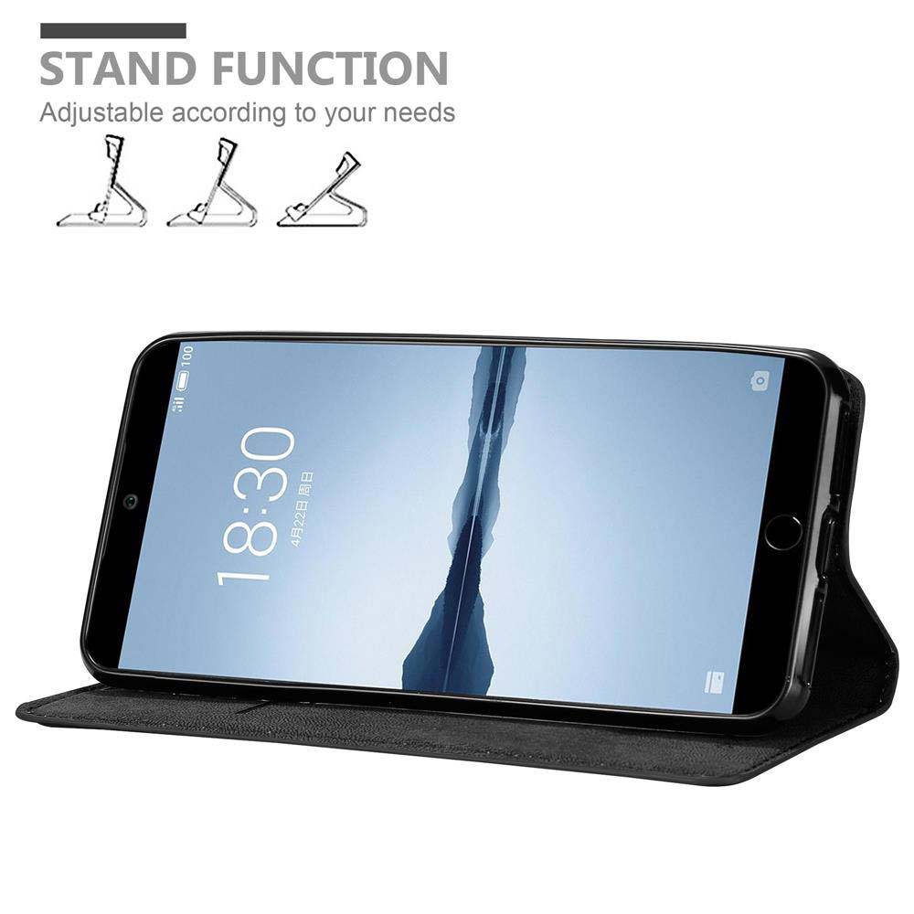Cadorabo Hülle für MEIZU 15 Schutz Hülle in Schwarz Handyhülle Etui Case Cover Magnetverschluss