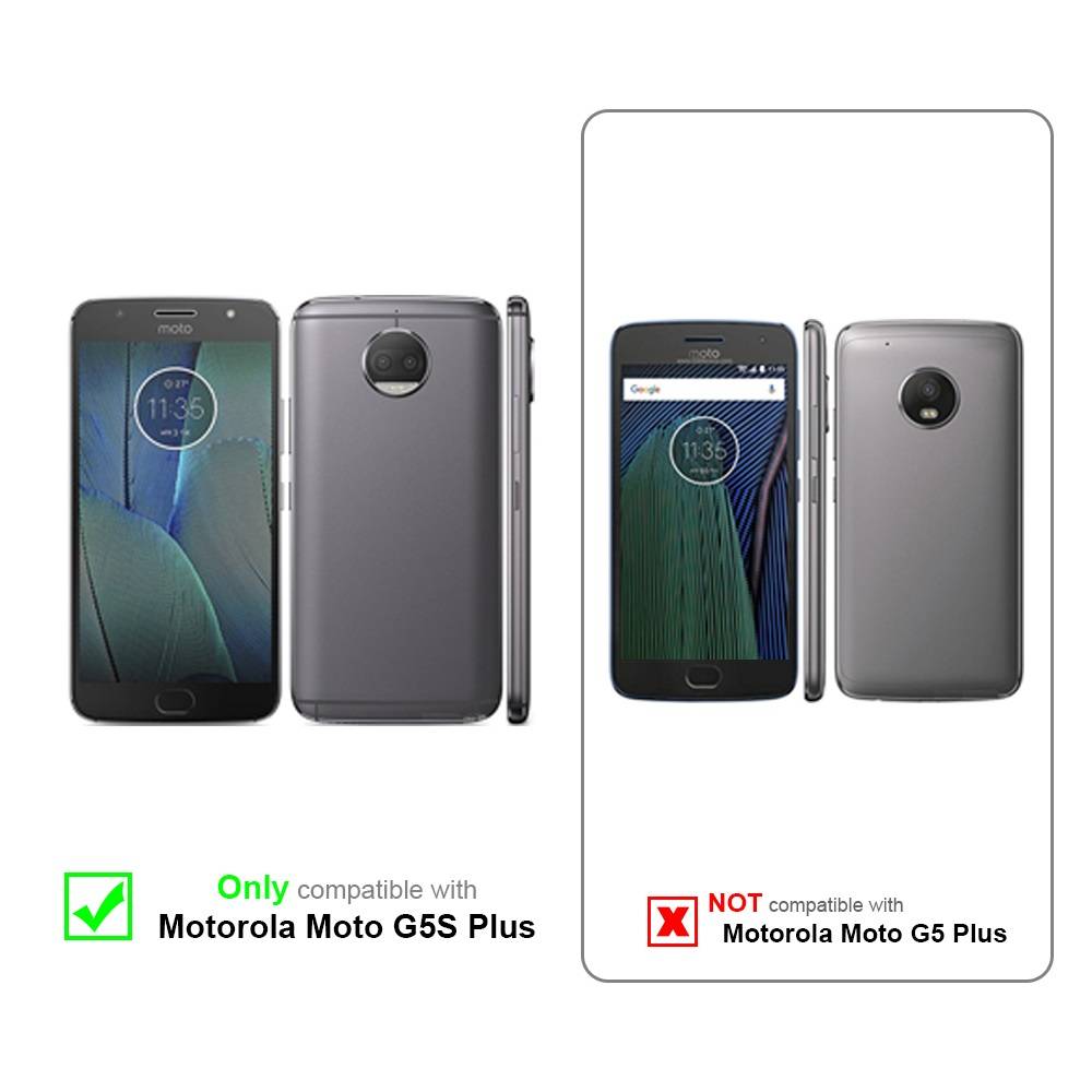 Cadorabo Handyhülle für Motorola MOTO G5S PLUS Schutz Hülle in Blau Cover Etui Book Case Booklet