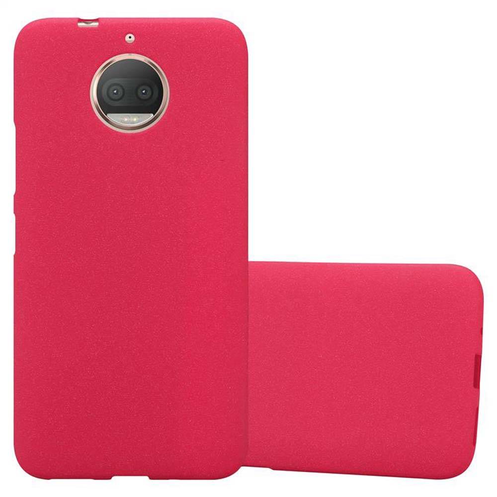 Cadorabo Schutzhülle für Motorola MOTO G5S PLUS Hülle in Rot Handyhülle TPU Etui Cover Case