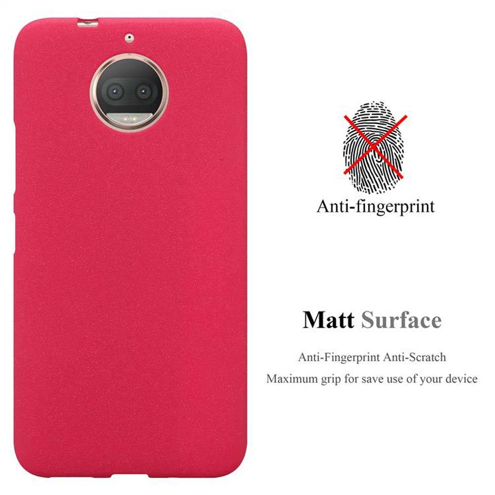 Cadorabo Schutzhülle für Motorola MOTO G5S PLUS Hülle in Rot Handyhülle TPU Etui Cover Case
