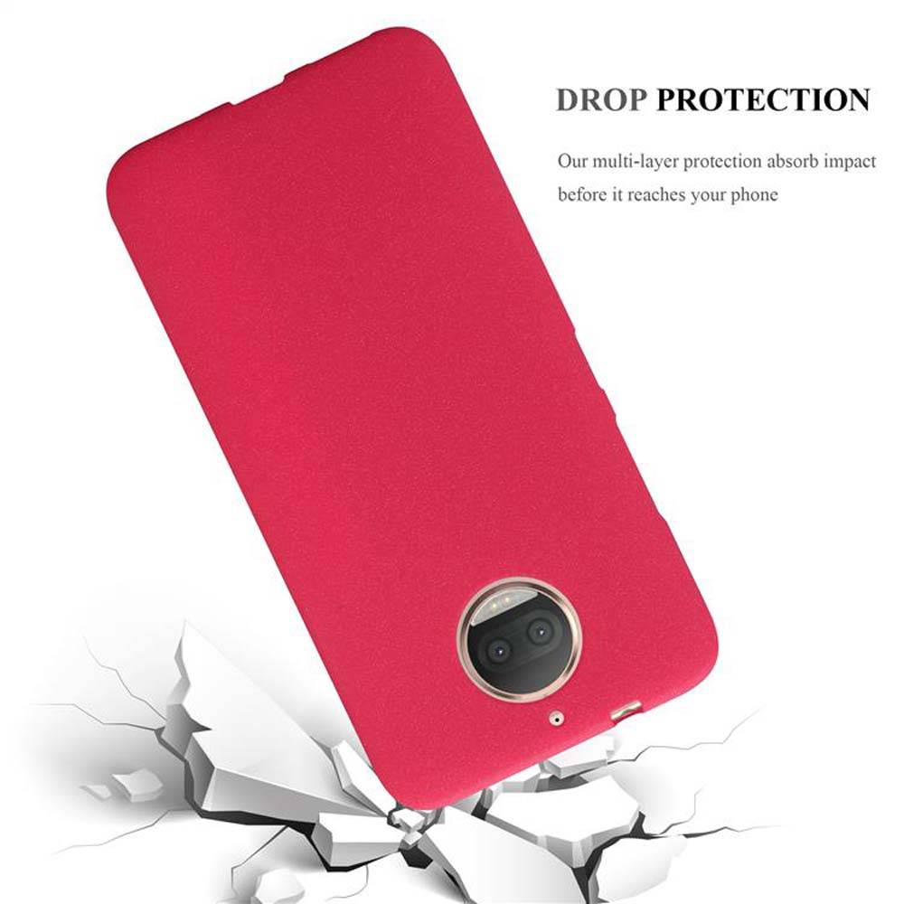 Cadorabo Schutzhülle für Motorola MOTO G5S PLUS Hülle in Rot Handyhülle TPU Etui Cover Case