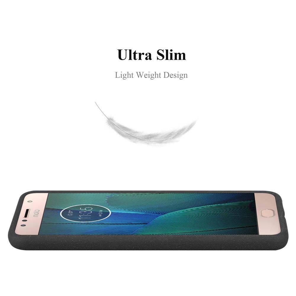 Cadorabo Schutzhülle für Motorola MOTO G5S PLUS Hülle in Schwarz Handyhülle TPU Etui Cover Case