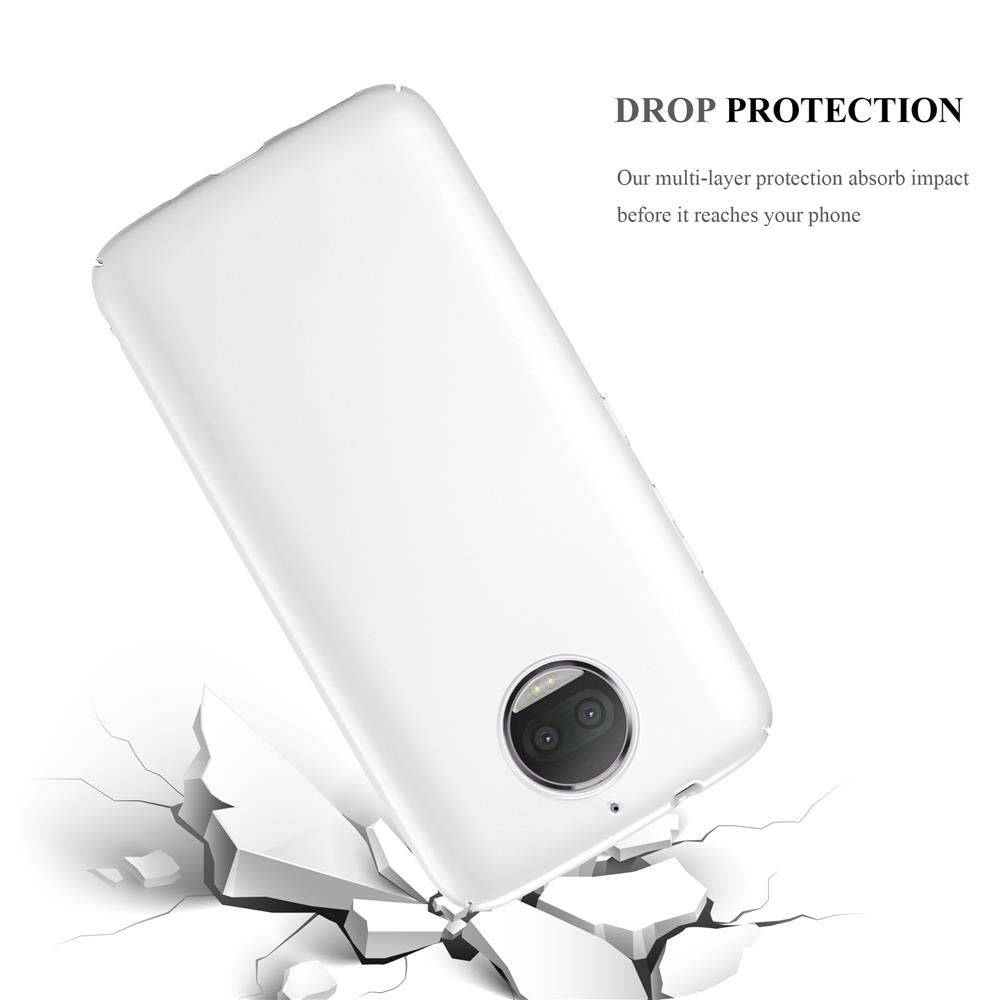 Cadorabo Hülle für Motorola MOTO G5S PLUS Schutzhülle in Silber Hard Case Handy Hülle Etui
