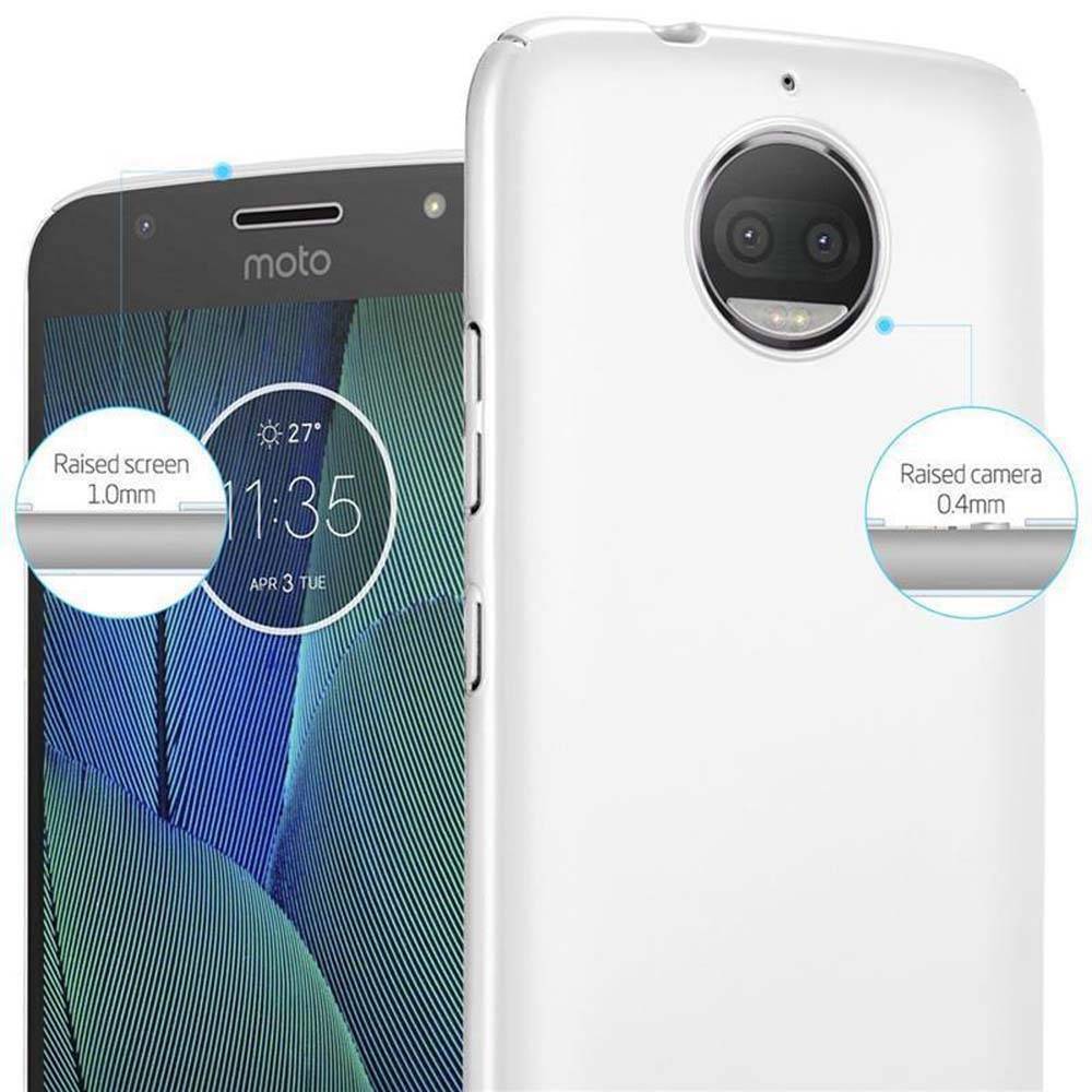 Cadorabo Hülle für Motorola MOTO G5S PLUS Schutzhülle in Silber Hard Case Handy Hülle Etui