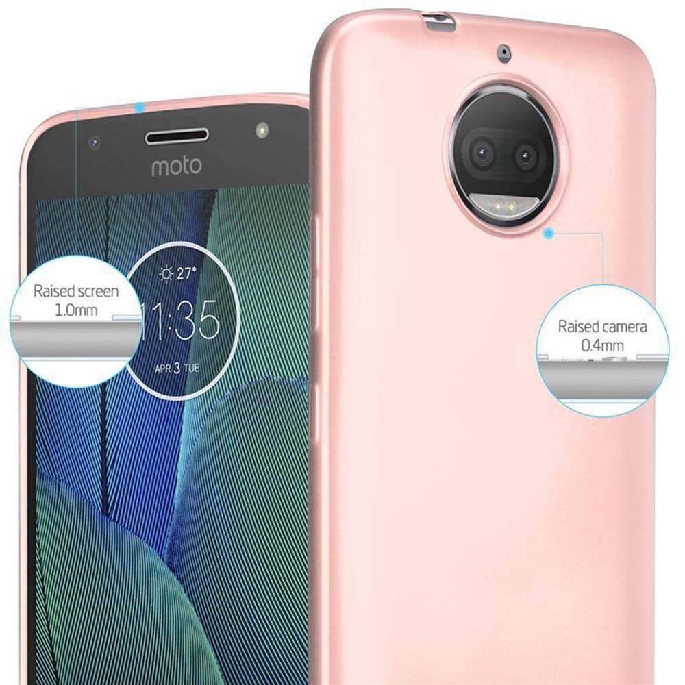 Cadorabo Schutzhülle für Motorola MOTO G5S PLUS Hülle in Rosa Handyhülle TPU Silikon Etui Cover Case