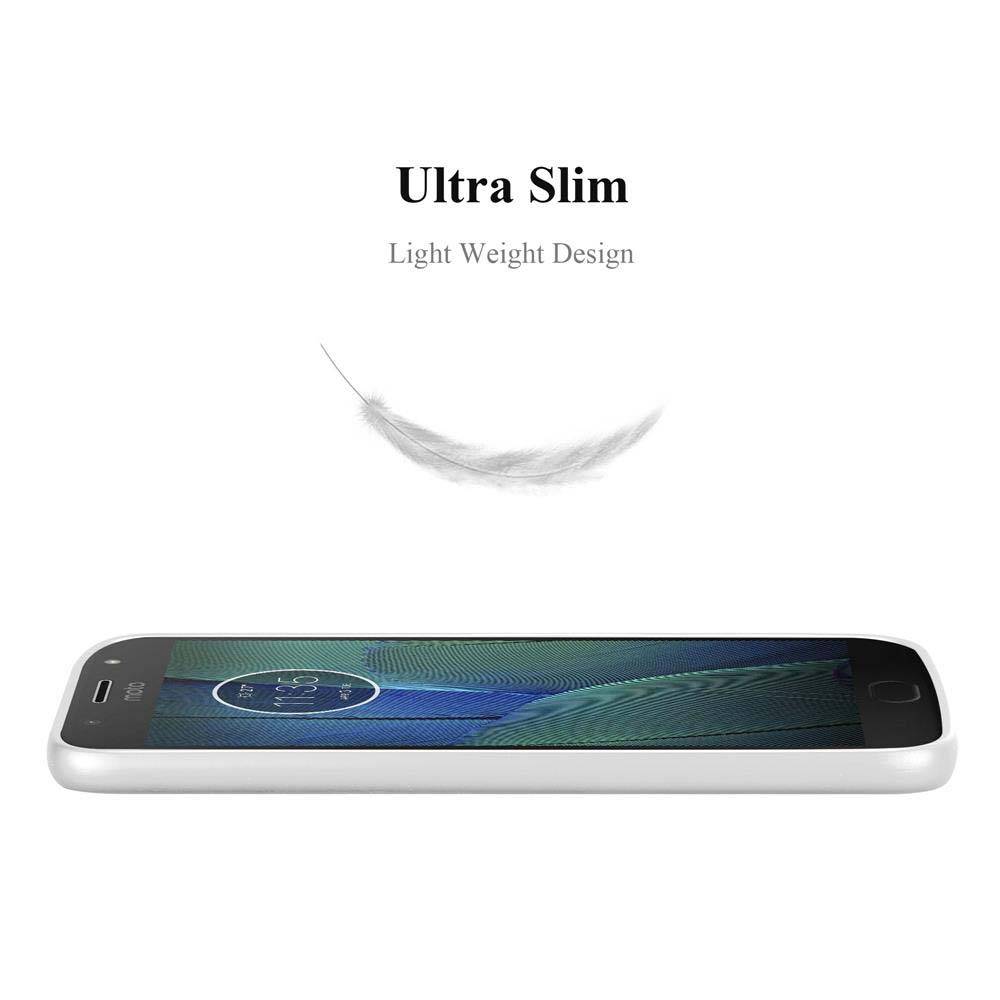 Cadorabo Schutzhülle für Motorola MOTO G5S PLUS Hülle in Silber Handyhülle TPU Silikon Etui Cover Case