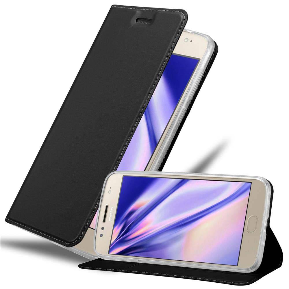 Cadorabo Handyhülle für Motorola MOTO G5S PLUS Schutz Hülle in Schwarz Cover Etui Book Case Booklet