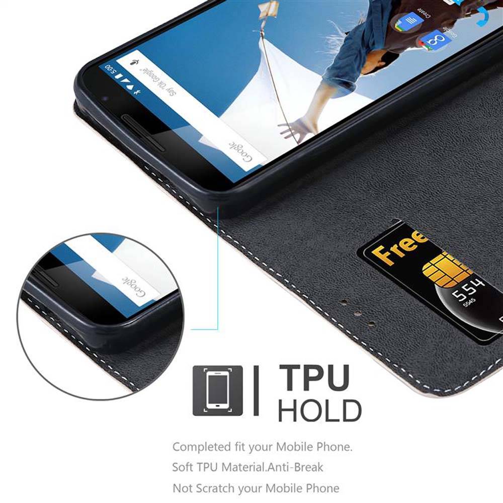 Cadorabo Hülle für Motorola Google NEXUS 6 Schutzhülle in Rosa SHandyhülle Book Case Etui Kunstleder