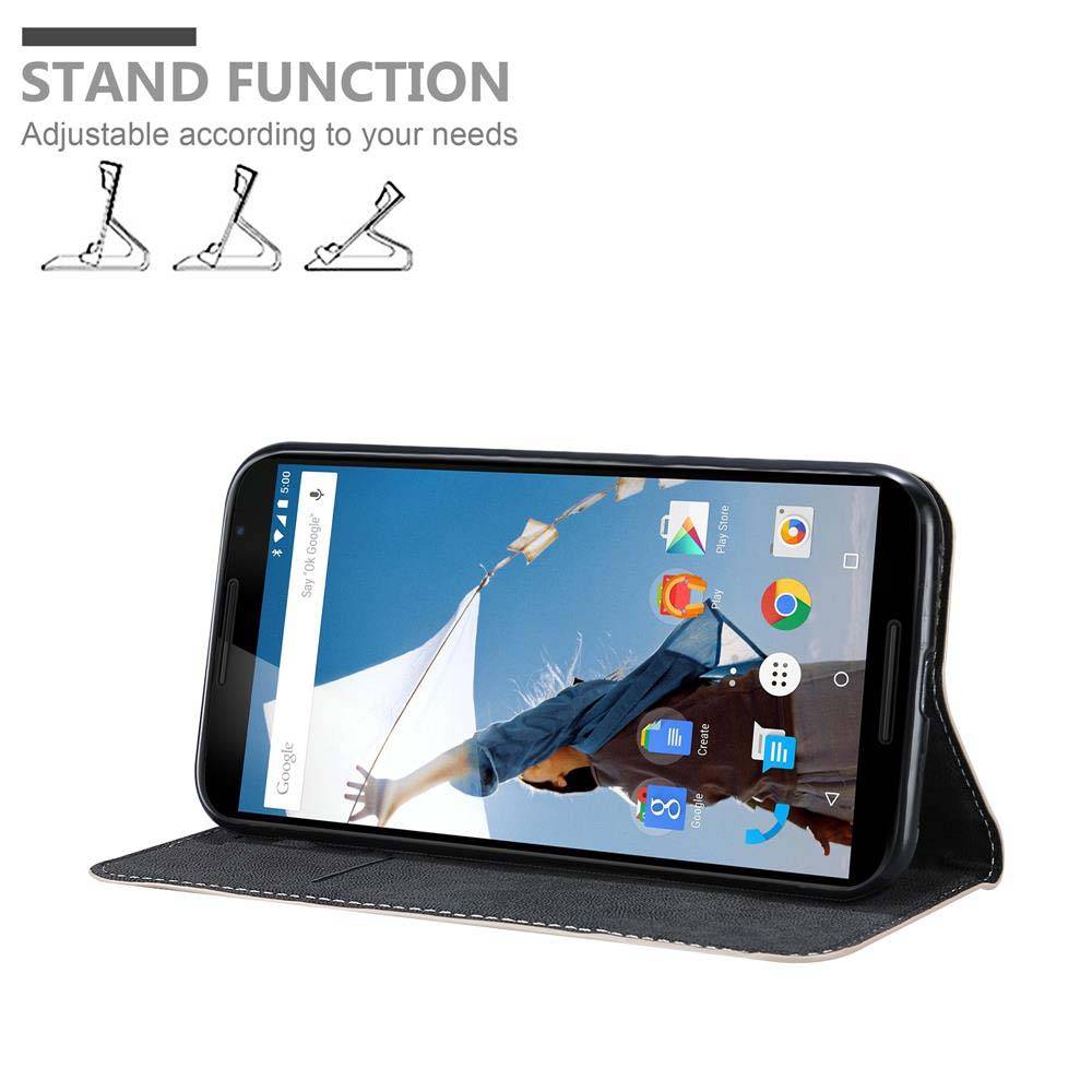 Cadorabo Hülle für Motorola Google NEXUS 6 Schutzhülle in Rosa SHandyhülle Book Case Etui Kunstleder