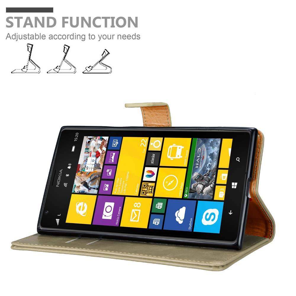 Cadorabo Hülle für Nokia Lumia 1520 Schutzhülle in Braun Handyhülle Book Tasche Case Etui Luxury