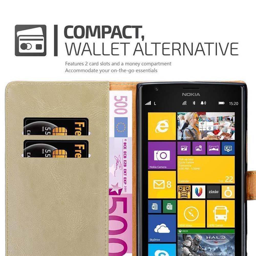 Cadorabo Hülle für Nokia Lumia 1520 Schutzhülle in Braun Handyhülle Book Tasche Case Etui Luxury