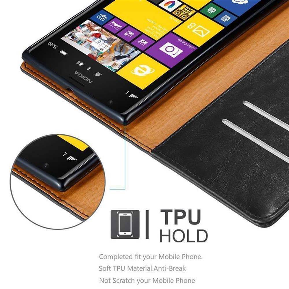 Cadorabo Hülle für Nokia Lumia 1520 Schutzhülle in Schwarz Handyhülle Book Tasche Case Etui Luxury