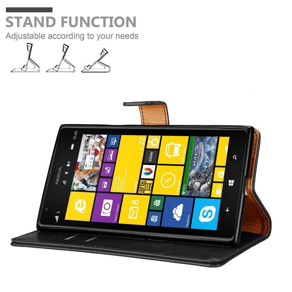 Cadorabo Hülle für Nokia Lumia 1520 Schutzhülle in Schwarz Handyhülle Book Tasche Case Etui Luxury