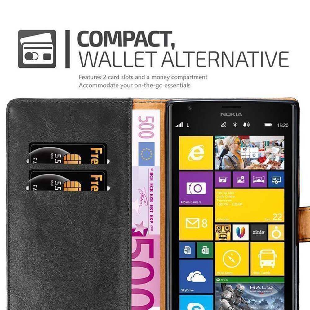 Cadorabo Hülle für Nokia Lumia 1520 Schutzhülle in Schwarz Handyhülle Book Tasche Case Etui Luxury