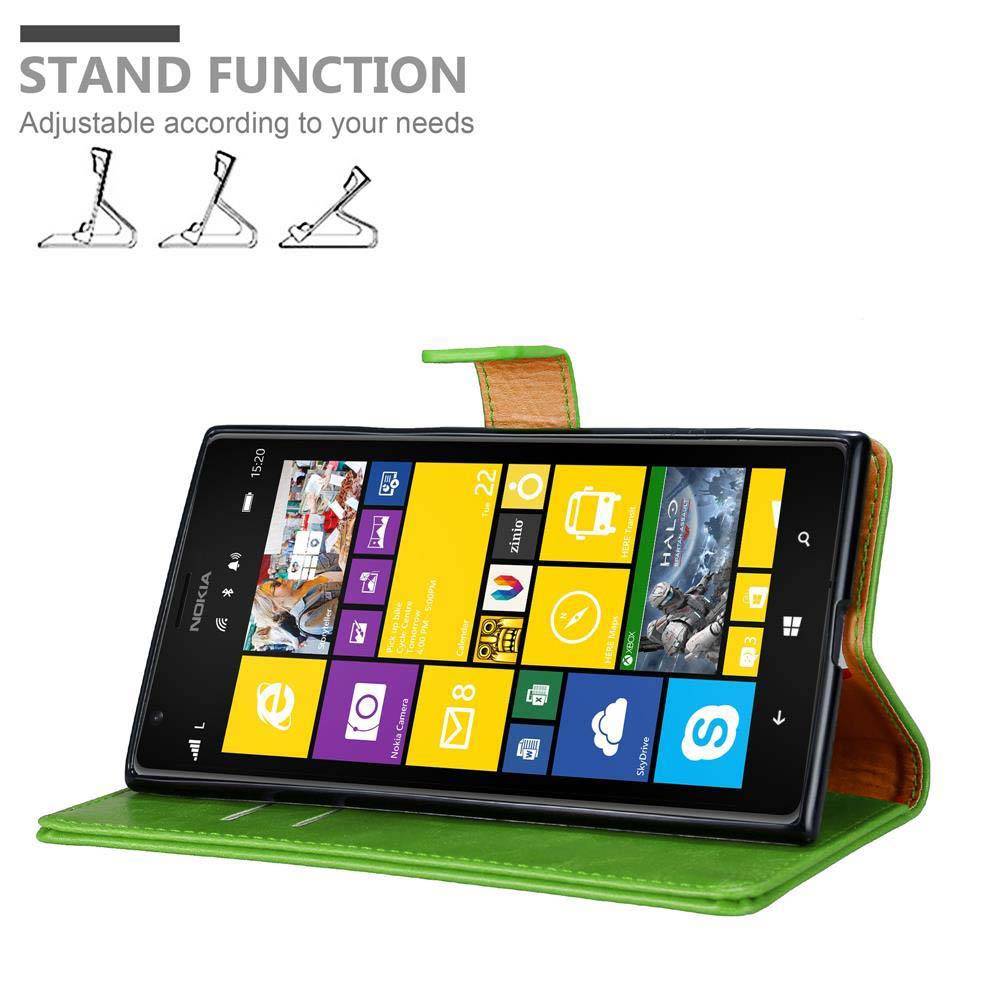 Cadorabo Hülle für Nokia Lumia 1520 Schutzhülle in Grün Handyhülle Book Tasche Case Etui Luxury