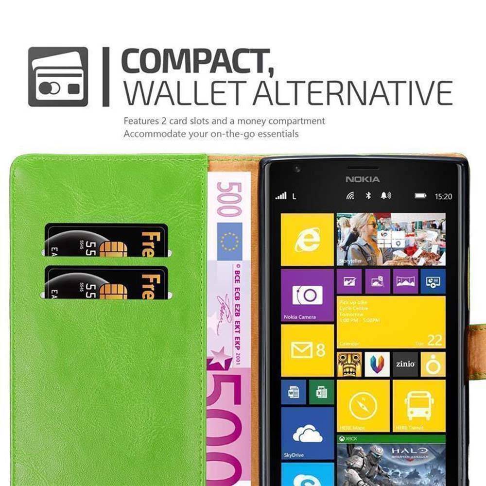 Cadorabo Hülle für Nokia Lumia 1520 Schutzhülle in Grün Handyhülle Book Tasche Case Etui Luxury