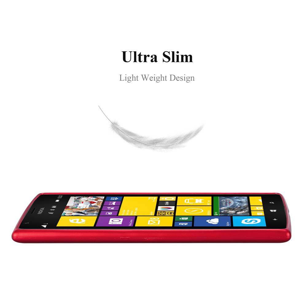 Cadorabo Schutzhülle für Nokia Lumia 1520 Hülle in Rot Handyhülle TPU Silikon Etui Cover Case