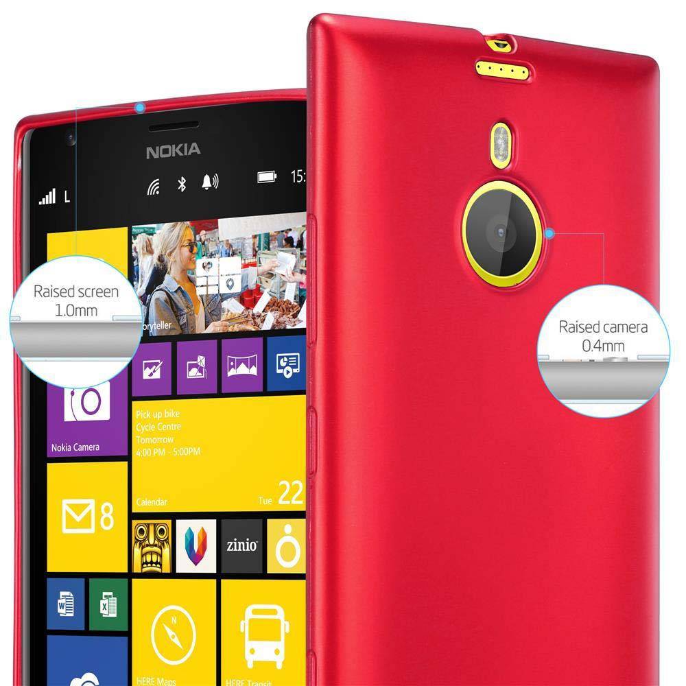 Cadorabo Schutzhülle für Nokia Lumia 1520 Hülle in Rot Handyhülle TPU Silikon Etui Cover Case