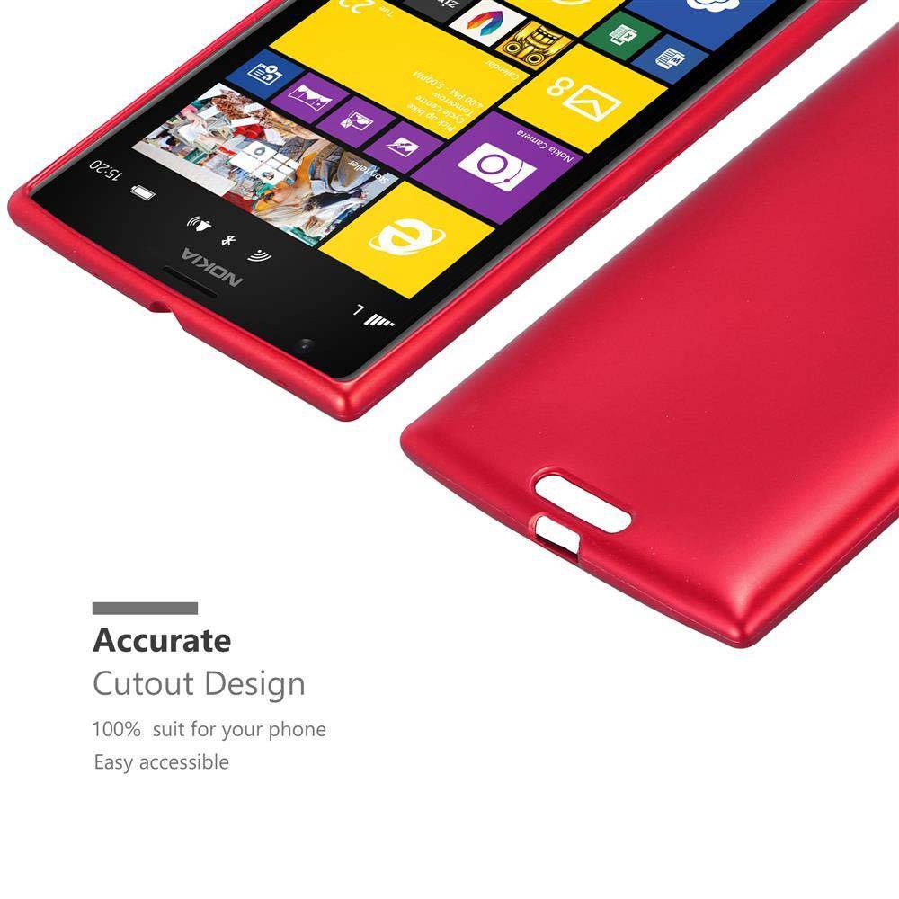 Cadorabo Schutzhülle für Nokia Lumia 1520 Hülle in Rot Handyhülle TPU Silikon Etui Cover Case