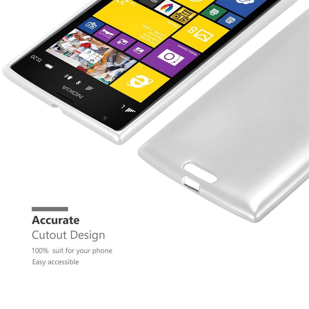 Cadorabo Schutzhülle für Nokia Lumia 1520 Hülle in Silber Handyhülle TPU Silikon Etui Cover Case