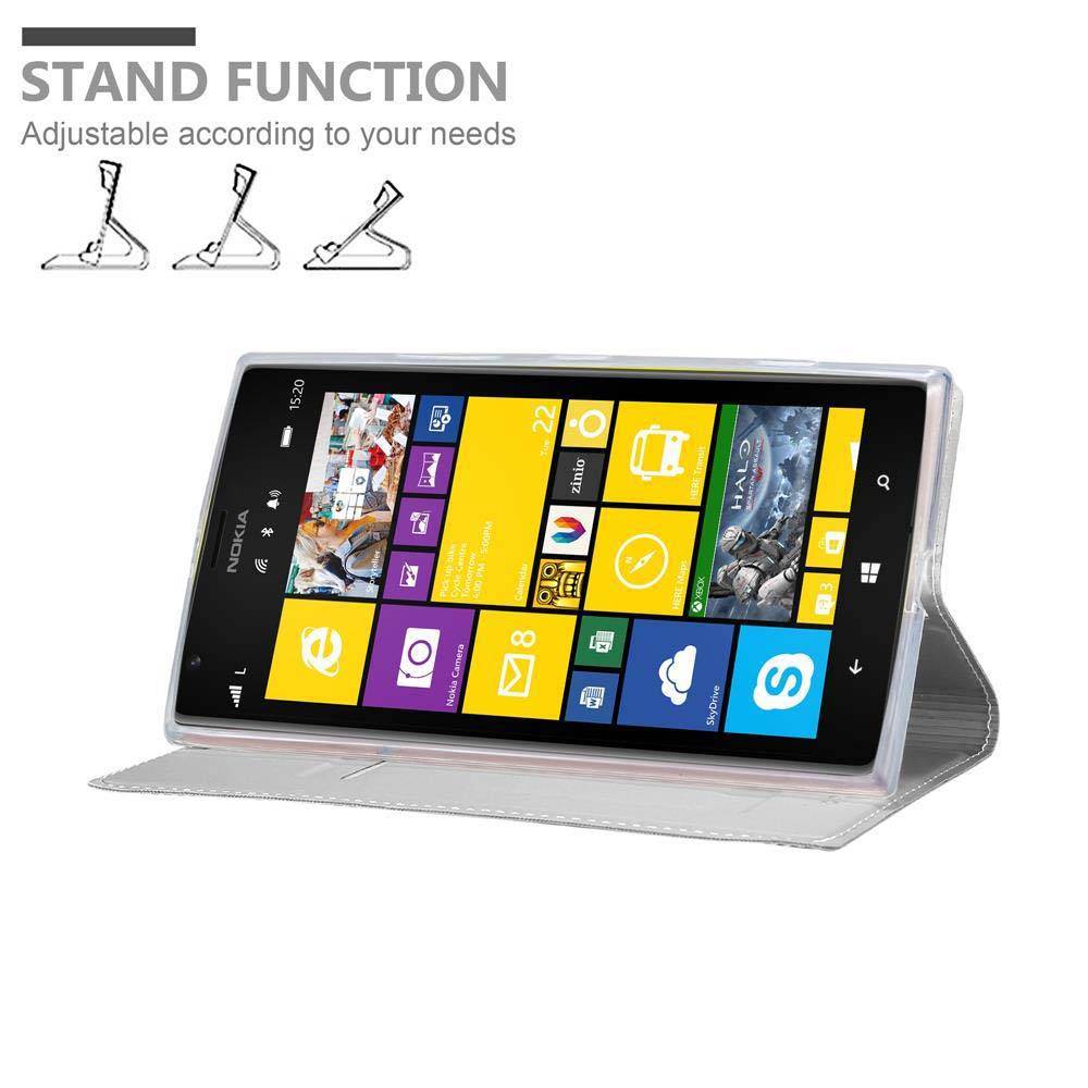 Cadorabo Handyhülle für Nokia Lumia 1520 Schutz Hülle in Silber Cover Etui Book Case Booklet