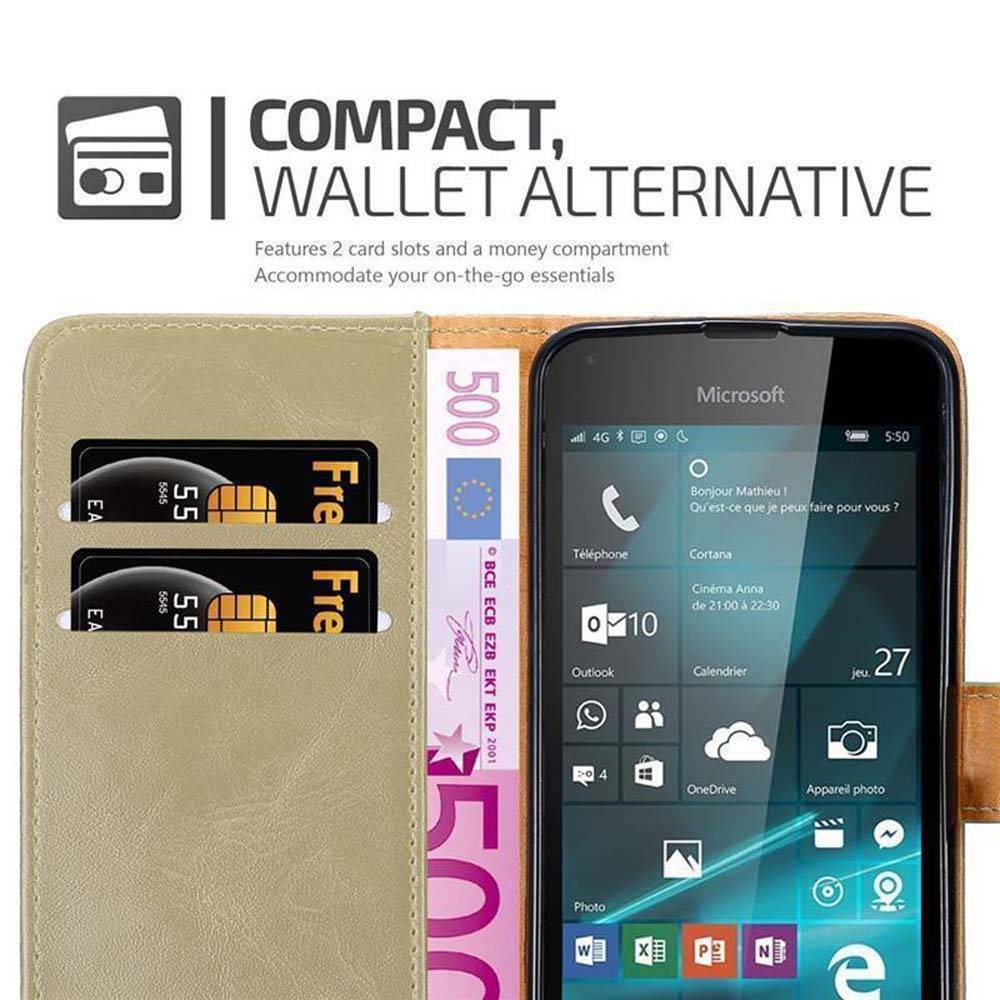 Cadorabo Hülle für Nokia Lumia 550 Schutzhülle in Braun Handyhülle Book Tasche Case Etui Luxury