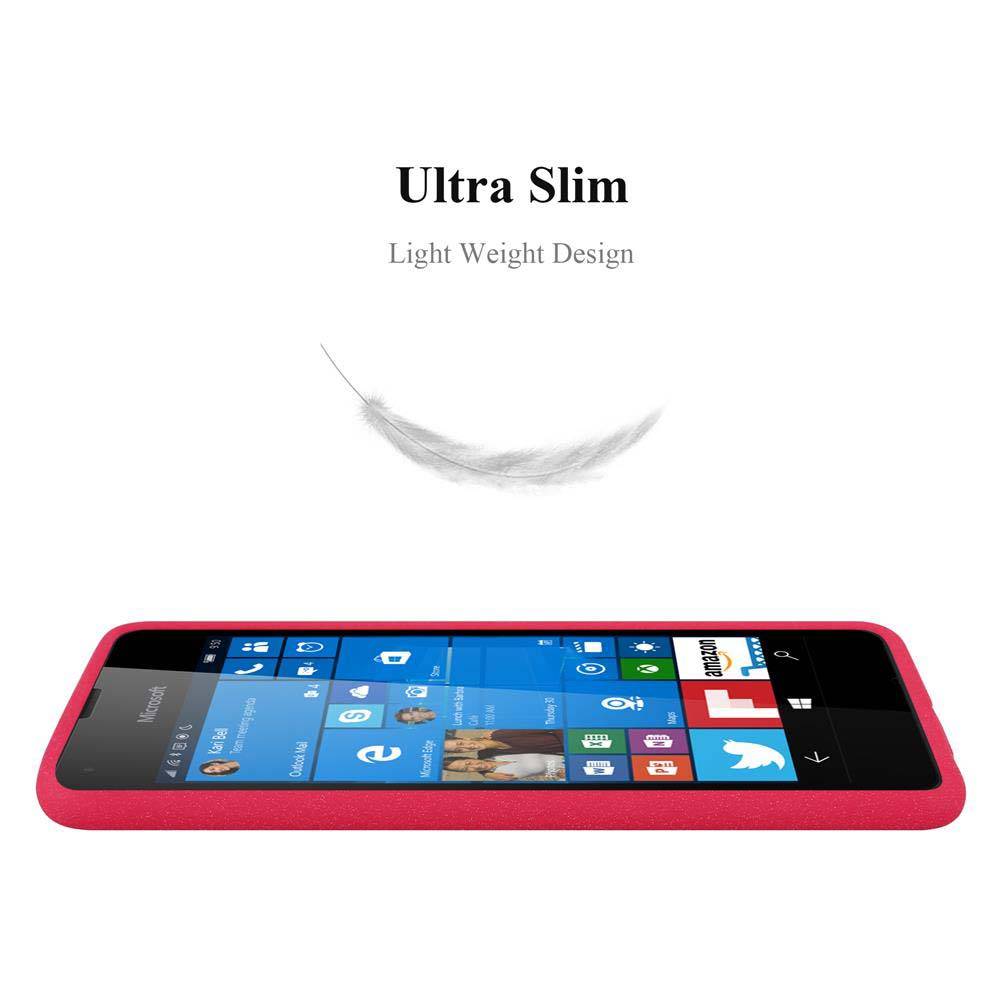 Cadorabo Schutzhülle für Nokia Lumia 550 Hülle in Rot Handyhülle TPU Etui Cover Case